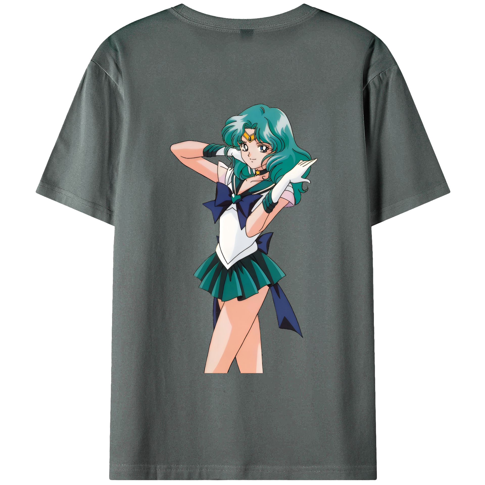 （画像用） 美少女戦士セーラームーン 海王 みちる（かいおう みちる） Sailor Moon Kaiou Michiru 綿100％ メンズ半袖Tシャツ（バックプリント） 通気性